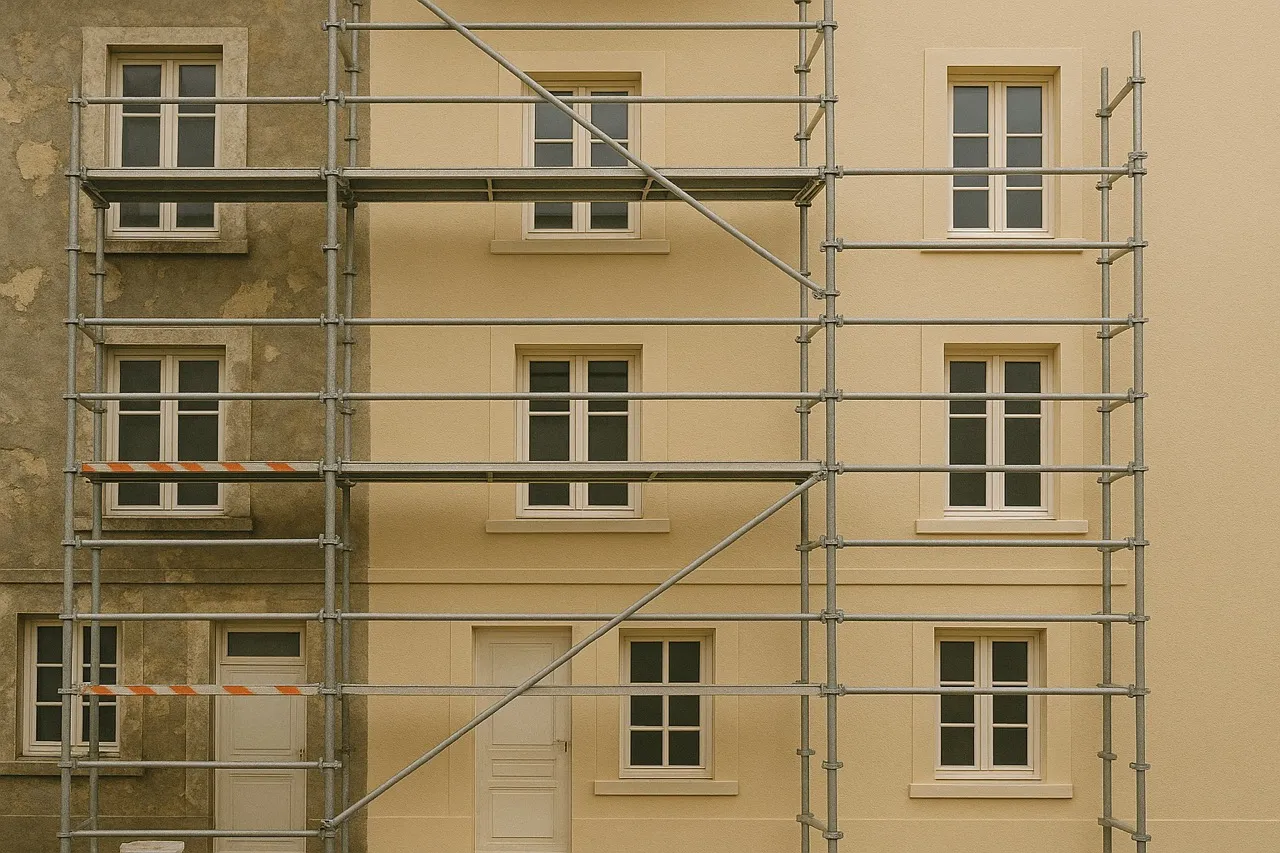 rénovation façade extérieure, peinture façade extérieure, peinture siloxane façade, peinture pliolite façade, peinture hydro pliolite, peinture façade béton, entreprise rénovation façade